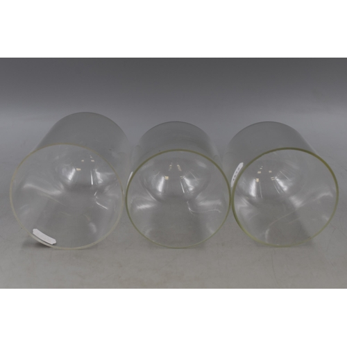 295 - Three Vintage Domes to include Two Glass and One plastic, Largest 7.5