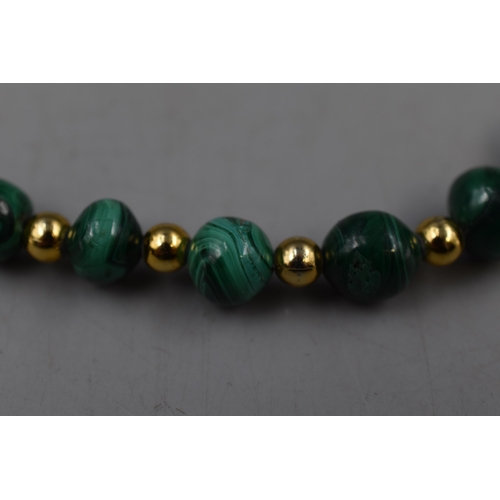 44 - Malachite Graduated Ball Necklace