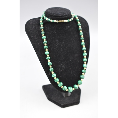 44 - Malachite Graduated Ball Necklace