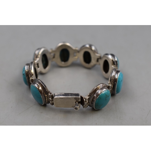 50 - Silver 925 Turquoise Stoned Bracelet Complete with Presentation Box