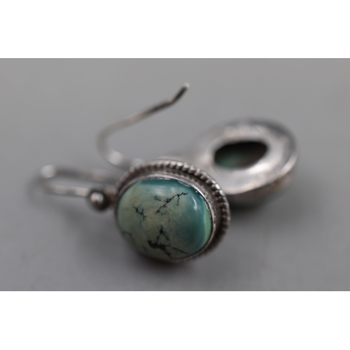 57 - Hallmarked Birmingham Silver adjustable Bracelet, Pair of Silver 925 Turquoise Earrings and a Sterli... 