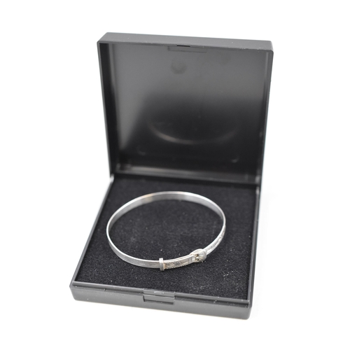 58 - Silver Adjustable Belt Buckle Bracelet Complete with Presentation Box