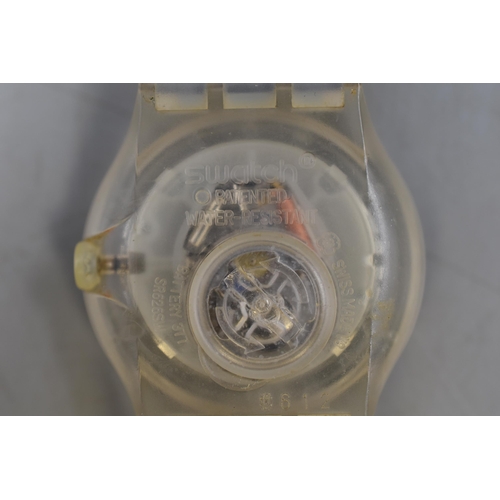 65 - Swatch Quartz Watch with Rubberised Strap (Working)