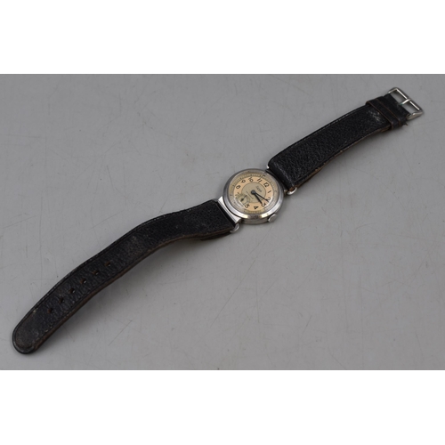 66 - Mid Century Liema Mechanical Watch with Leather Strap (Working)