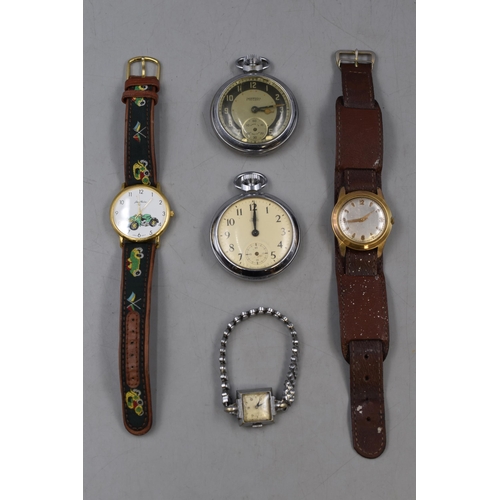 67 - Selection of Wrist and Pocket Watches including Smiths and Ingersoll