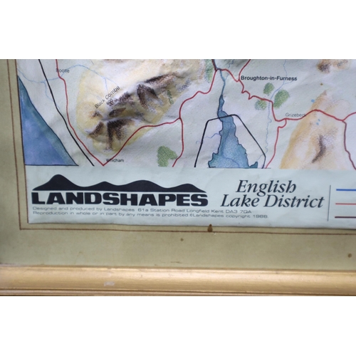 335 - Vintage Detailed Framed Landscapes 3D Ordnance Survey Map Depicting English lake District 25