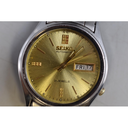 75 - Seiko 21 Jewels Automatic Day / Date Gents Watch (Working)