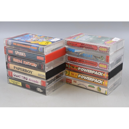 350 - Selection of 12 Commodore 64/128 Games including The New Zealand Story, World Class Leader Board, Sp... 