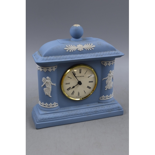 98 - Josiah Wedgwood Jasperware Bicentenary Mantle Clock with Certificate and Original Box