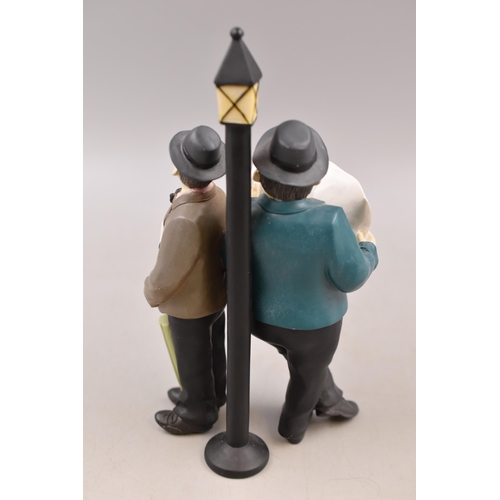 107 - A Ceramic Laurel and Hardy Lamppost Figure, Approx 9