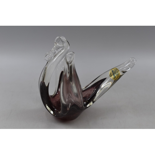 109 - Murano Studio Art Glass Bird Figure with Label (6