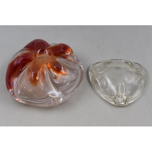 119 - Two 1960's Ashtrays one is Japanese Koshida Blown Glass and the other is French Reims Glass