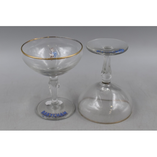 121 - Set of 7 Vintage Babycham Glasses