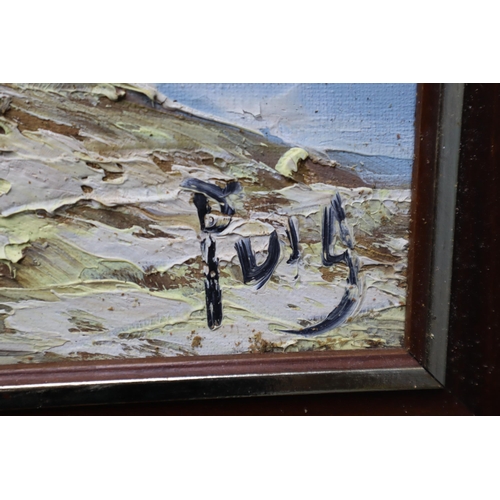 378 - Three Original Oil on Canvass in Framed Mounts Depicting Lakeside and Seashore Scenes (Largest 26