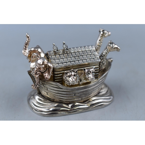 126 - A Silver Plated Whitehill Baby Musical Noah's Ark, Working