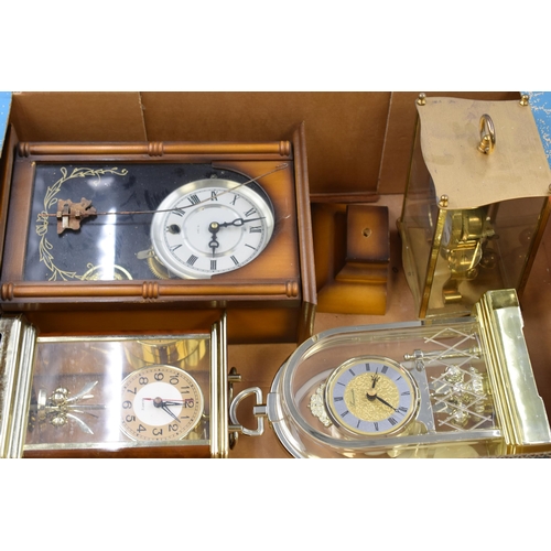 389 - Mixed Lot of Vintage Clocks to include Three carriage Clocks and One Wall Clock all untested or a/f