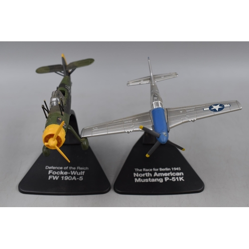 137 - Six Die-Cast Scale Models of Aircraft including North American Mustang, Focke-Wulf and More (A/F)