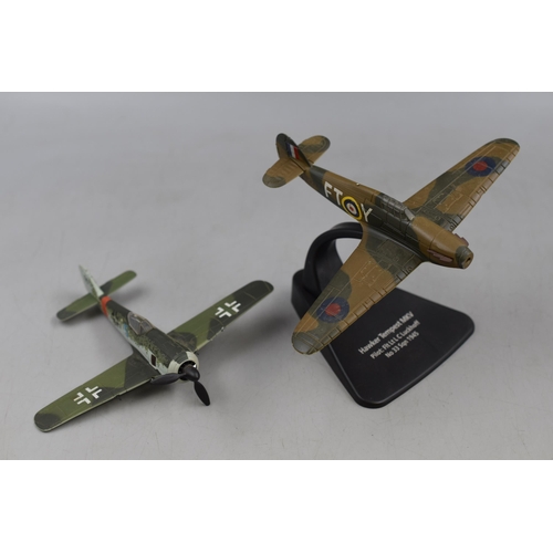 137 - Six Die-Cast Scale Models of Aircraft including North American Mustang, Focke-Wulf and More (A/F)