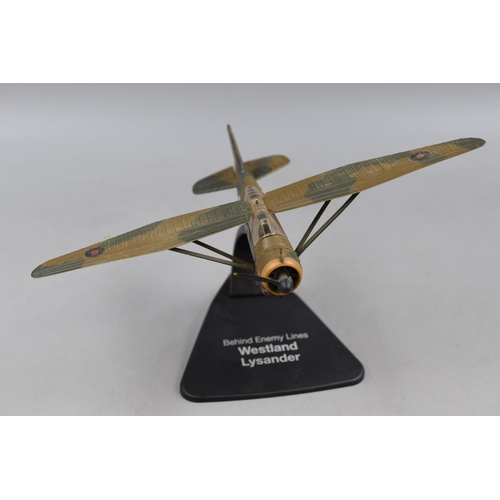 138 - Five Die-Cast Scale Model Aircraft including Hawker Hurricane, Westland Lysander, and More (A/F)