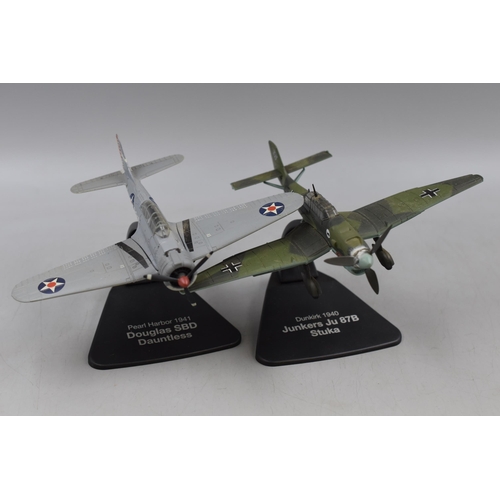 139 - Five Die-Cast Scale Models of Aircraft including Hawker Hurricane MK1, AVRO Lancaster Dambuster and ... 