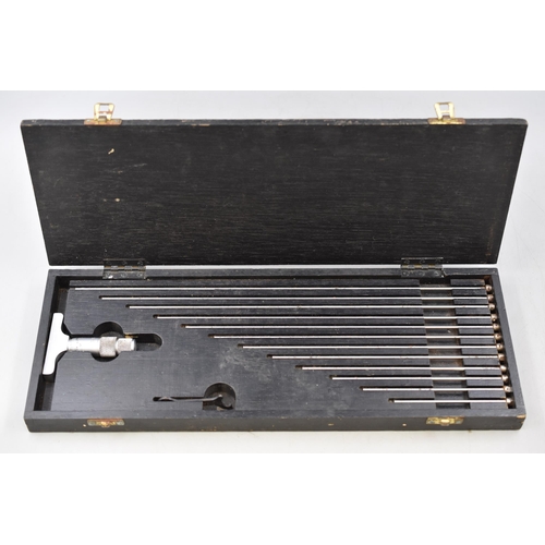 148 - A Moore and Wright Fifteen Piece Micrometer Set, in Wooden Storage Case