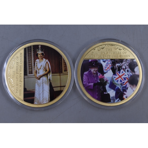 150 - Windsor Mint Limited Edition 70mm 24ct Gold Plated Golden Jubilee Collection complete with Case and ... 