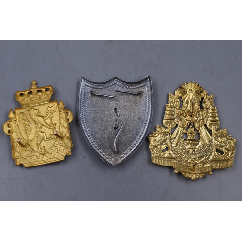 153 - A Selection of Three Foreign Police Badges, Includes Norway, Thailand and Other