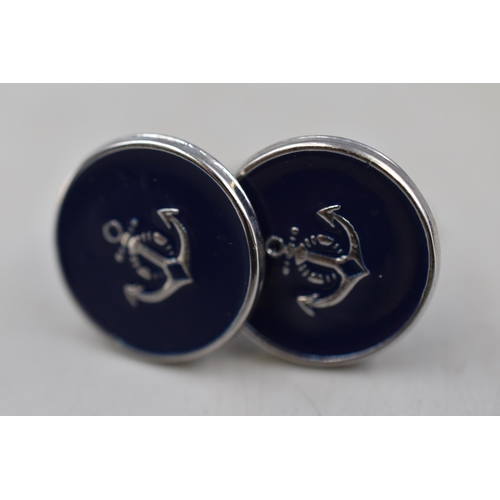 164 - Pair of Atlas Editions Royal Navy Cufflinks in Presentation Box