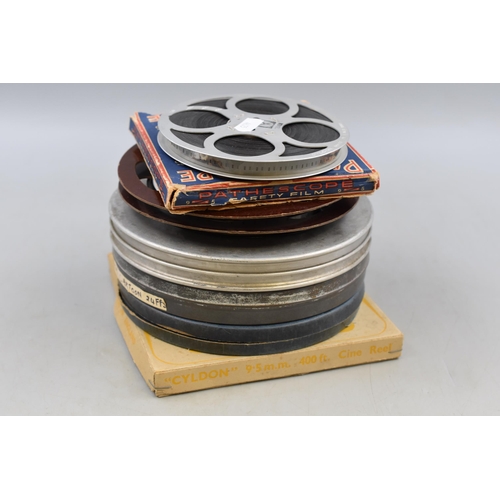 448 - A Selection of Eight Vintage 9.5mm Cartoon Film Reels. Includes Mickey Mouse, Betty Boop, Woody Wood... 