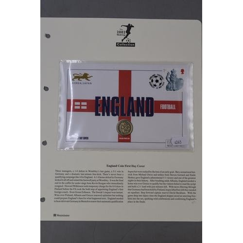 165 - Two 2002 World Cup England Football First Day Cover £1.00 Coins