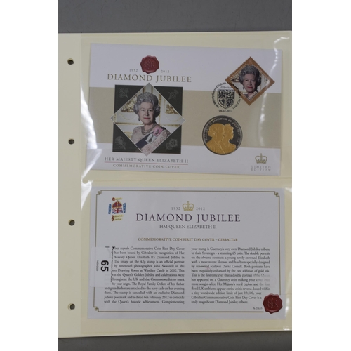 166 - Selection of Six Diamond Jubilee Commemorative First Day Coin and Stamp Covers. Includes St Helena S... 