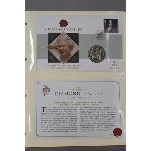 166 - Selection of Six Diamond Jubilee Commemorative First Day Coin and Stamp Covers. Includes St Helena S... 