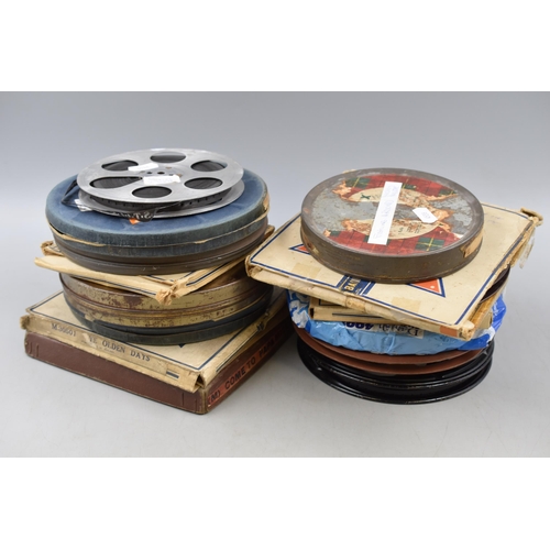 451 - A Selection of Sixteen Vintage 9.5mm Mickey Mouse Film Reels. Includes 'Trader Mickey', 'The Pet Sto... 