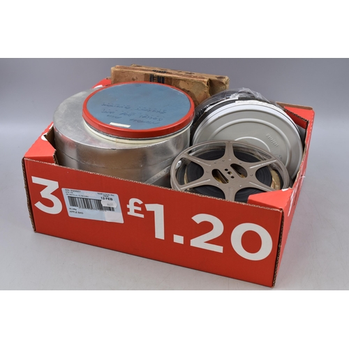 457 - A Selection of Various Vintage 9.5mm Film Reels. Includes 'Sally's Day Out', 'Freddy Goes Greek', Co... 