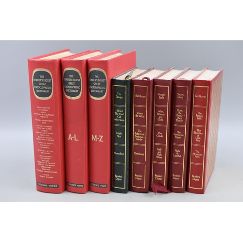 462 - The Readers Digest Dictionary Set and a selection of Condensed Books in 5 Faux Leather Volumes