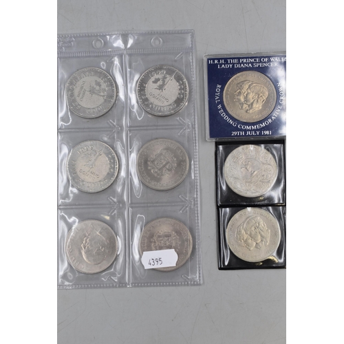 190 - Large Selection of Commemorative Coins, includes 1999 Anno Domini Five Pounds, 25th Wedding Annivers... 