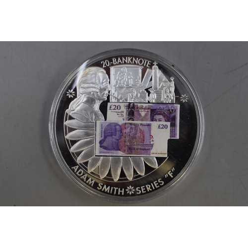 191 - Limited Edition Proof Silver Plated £20 Commemorative Coin complete with Certificate