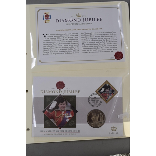 193 - Selection of Five Commemorative Diamond Jubilee First Day Coin and Stamp Covers. Includes Queen Mary... 