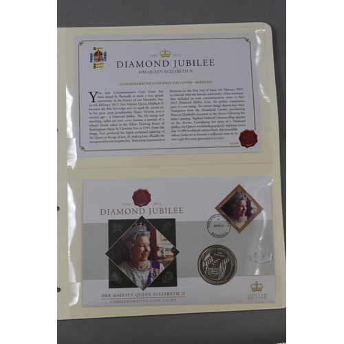 193 - Selection of Five Commemorative Diamond Jubilee First Day Coin and Stamp Covers. Includes Queen Mary... 