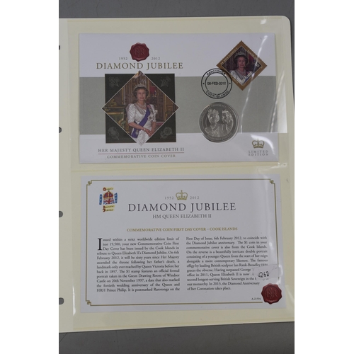 193 - Selection of Five Commemorative Diamond Jubilee First Day Coin and Stamp Covers. Includes Queen Mary... 