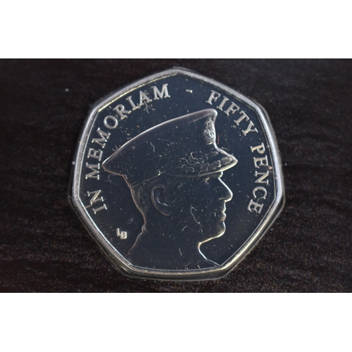 194 - 2021 Brilliant Uncirculated In Memoriam of The Duke of Edinburgh Fifty Pence Coin