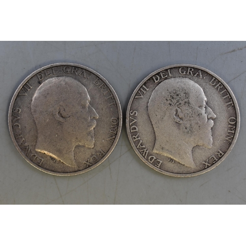 199 - Two UK Silver Edward VII Shillings, 1907 and 1910