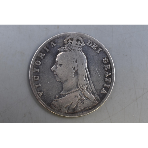 202 - A UK Silver Victorian 1891 Half Crown