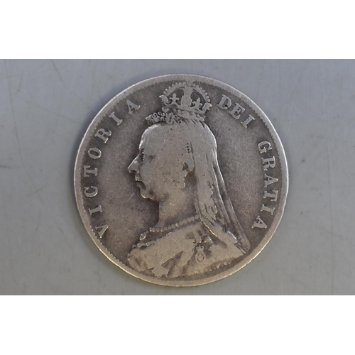 203 - A UK Silver Victorian 1889 Half Crown