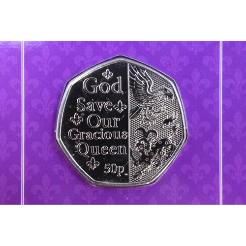 206 - Two Brilliant Uncirculated Fifty Pence Coins for The Platinum Jubilee. God Save Our Gracious Queen a... 