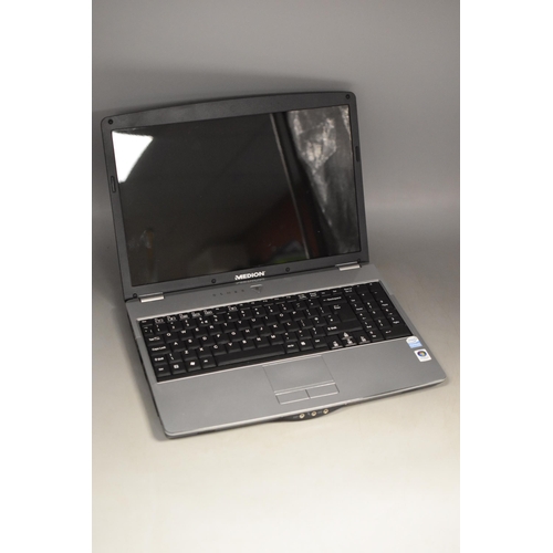 498 - Medion Akoya Laptop (Powers On When Tested) (Ran out of charge before taking photo) (Windows Vista)