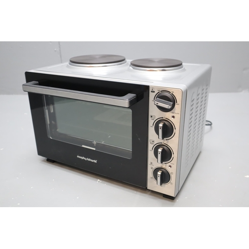 502 - A Morphy Richards Convection Mini Oven With Rotisserie, 28L Capacity. In Original Box, Powers On Whe... 