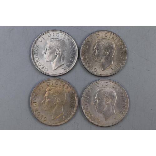 214 - Selection of George VI Half Crown Coins (1947, 1948, 1949 and 1950)