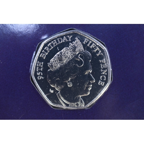 219 - Brilliant Uncirculated Fifty Pence Coin Commemorating Elizabeth II 95th Birthday