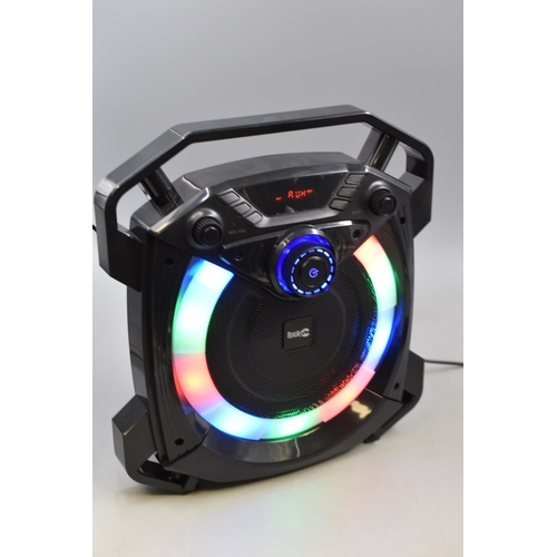 522 - Rock Jam Light Up Karaoke Machine with Bluetooth Connection and microphone working when tested in or... 